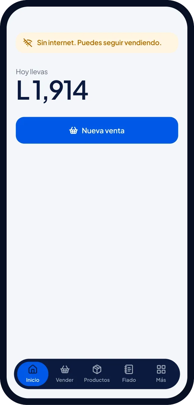 Pantalla de inicio funcionando sin internet